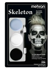 Mehron Tri-Color Makeup Kit Skeleton Palette - .7 oz  NEW