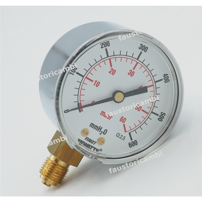 Manometro 1/4" Gas 600 mmH2O | Sicurezza e Controllo Ø 60mm