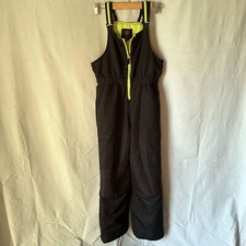 SWISS TECH - BLACK YELLOW Snow Overall Winter Pant Bib Insulated Youth XL 14-16