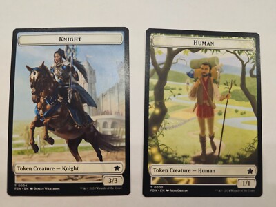 MTG Knight / Human double sided token Foundations | eBay