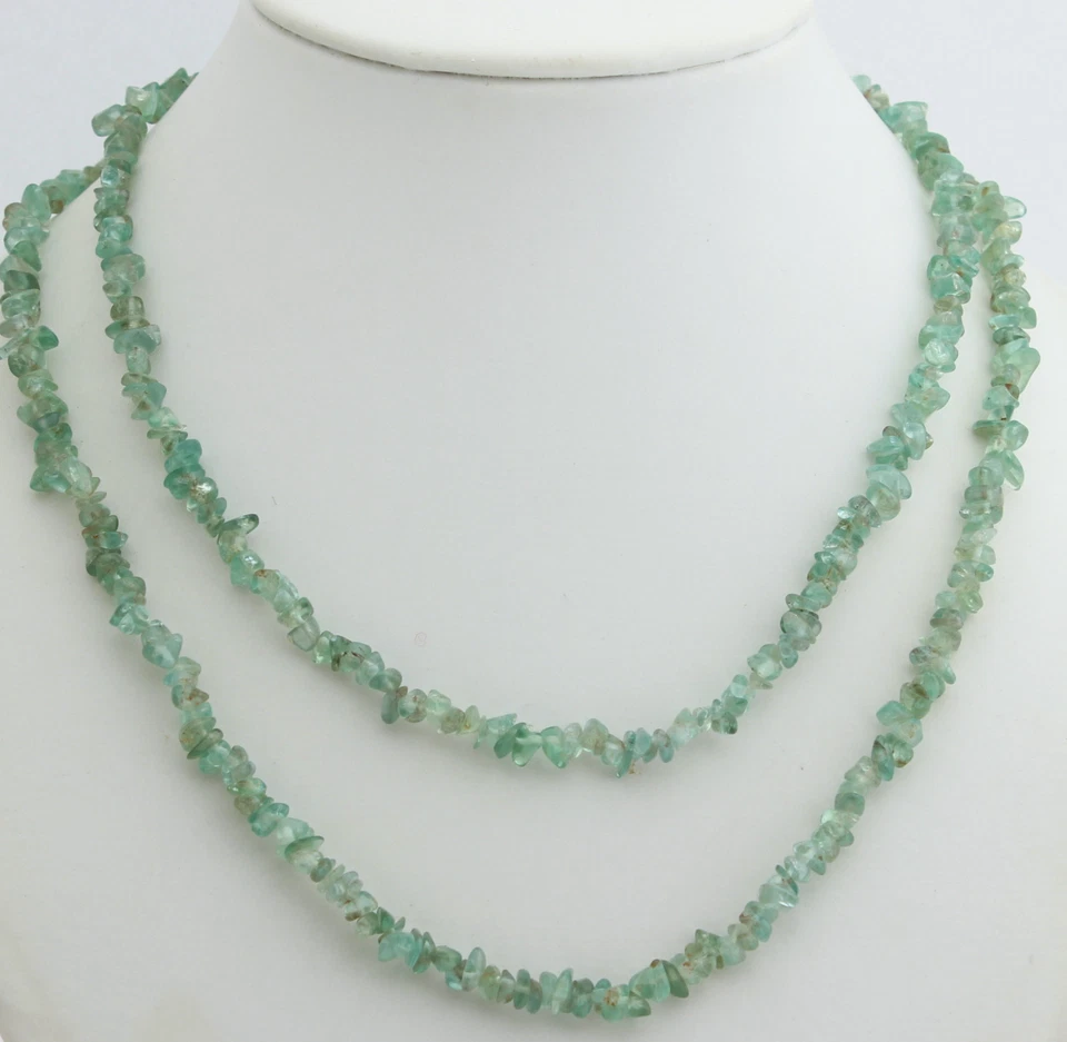 BK Gems Collar de Cuentas Apatita, Collar Sin Cierre 90 cm Verde - Imagen 1 de 1