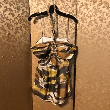 Cache NWT Ivory Brown Multi-Color Halter Top Size Large L