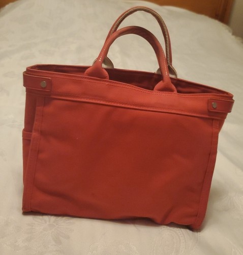 Porter Yoshida & Company Tokyo Japan Womens Hand Bag Purse Coral Pink Canvas - Picture 2 of 11