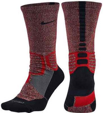 NIKE Hyper Elite Crossover Basketball Crew Socks Black & Red SMALL Youth 3Y - 5Y