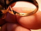 estate 14K Pearl / 1940's Garnet Ring w/ Florentine Finish — photo 3