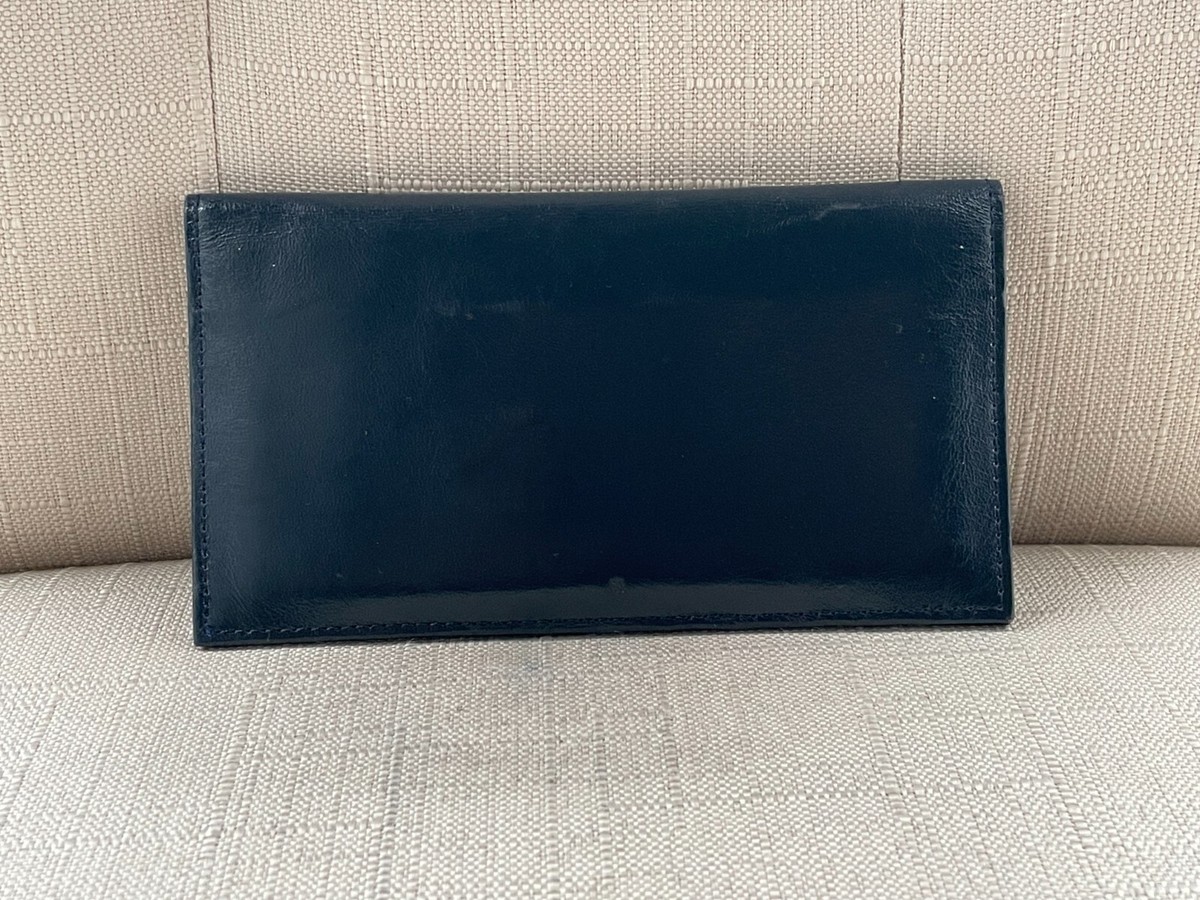 Kitamura Motomachi Wallet Blue Leather Bifold Card Holder Clutch
