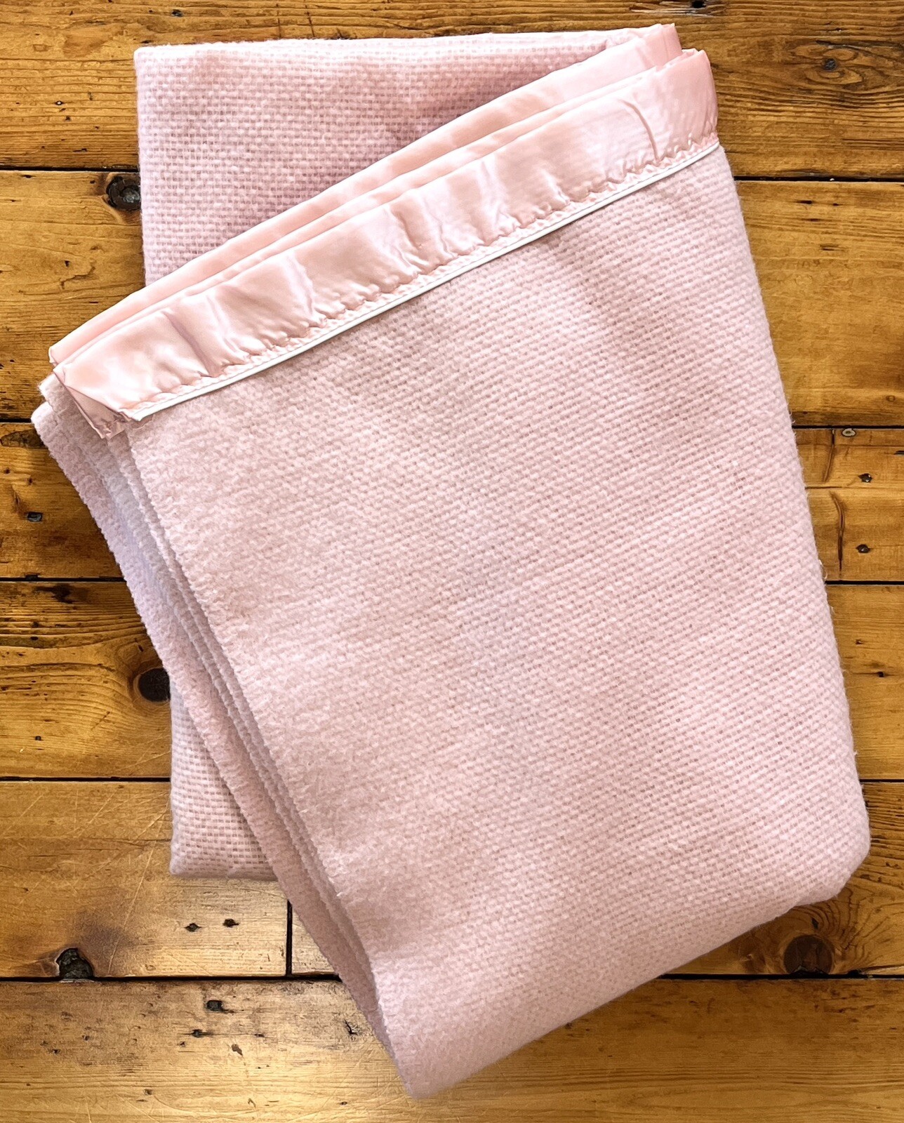 Vintage Pink Acrylic Blanket Satin Trim Waffle Weave 88 X 66 EUC USA Betty S. eBay