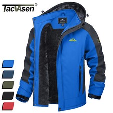 Men's Fleece Lined Winter Jacket Hooded Outdoor Hiking Ski Snow Windproof Coats