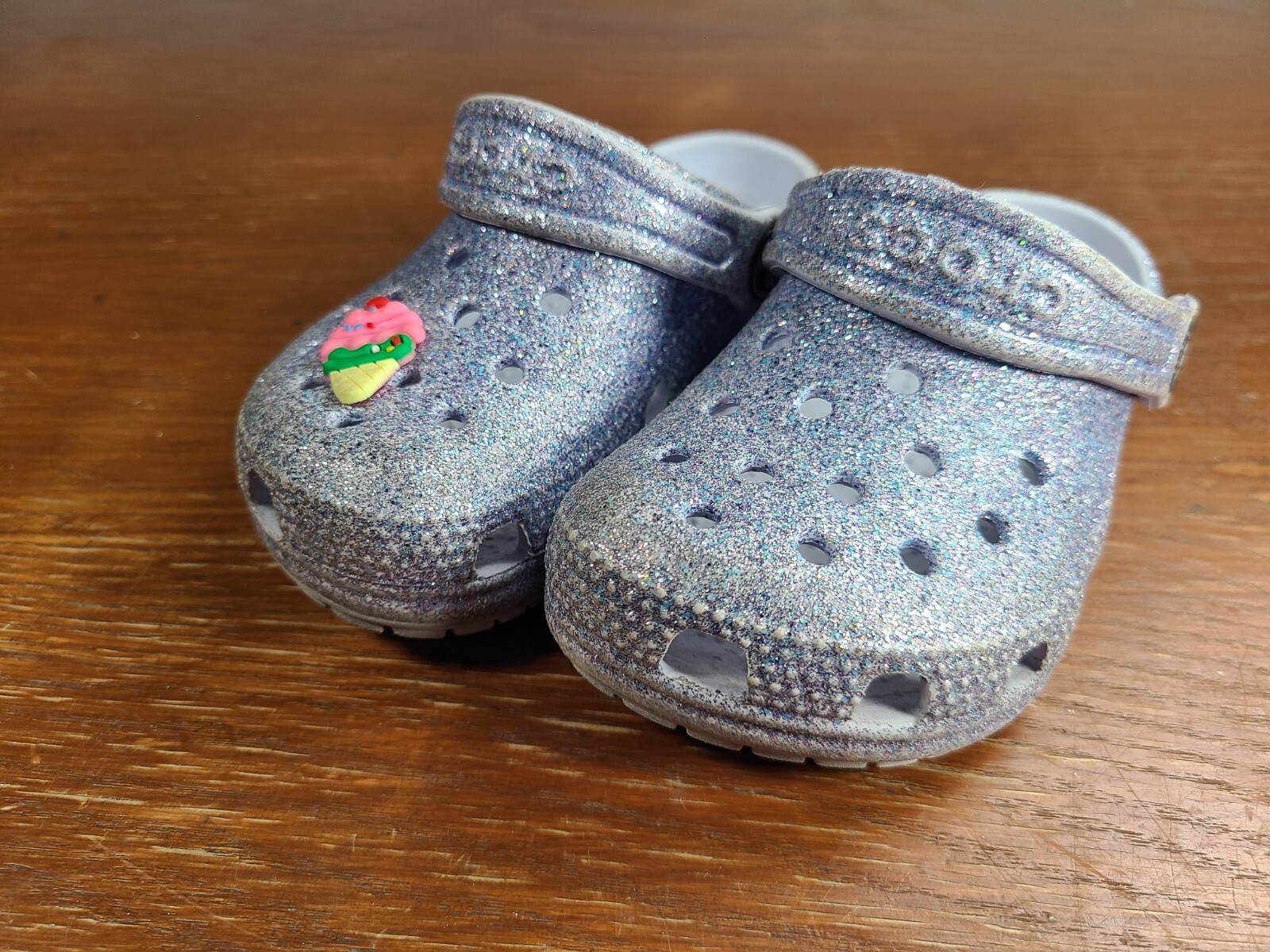 Crocs Girls Lilac Purple Classic Glitter Size 8 C8 Clog Water Shoes