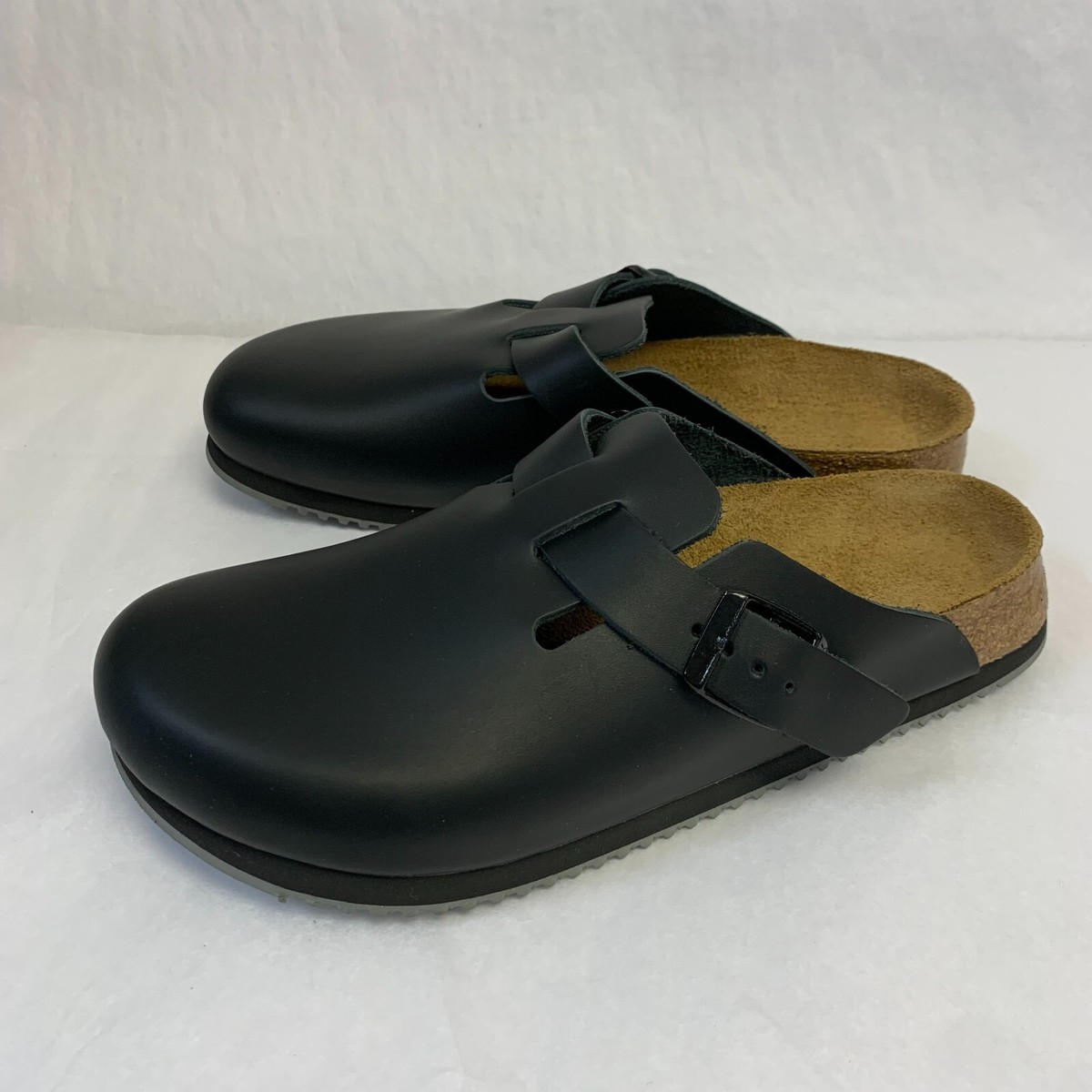 Birkenstock New w/o Box Boston Super Grip Black Leather