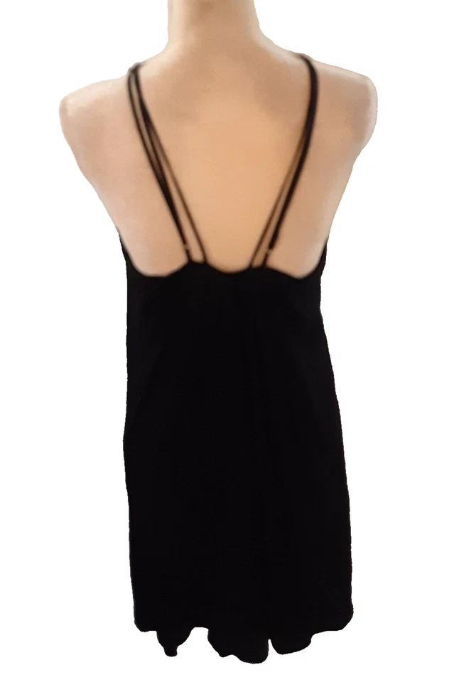 Poleci black dress bling size L jersey spaghetti straps sexy sequins - Image 3 of 4