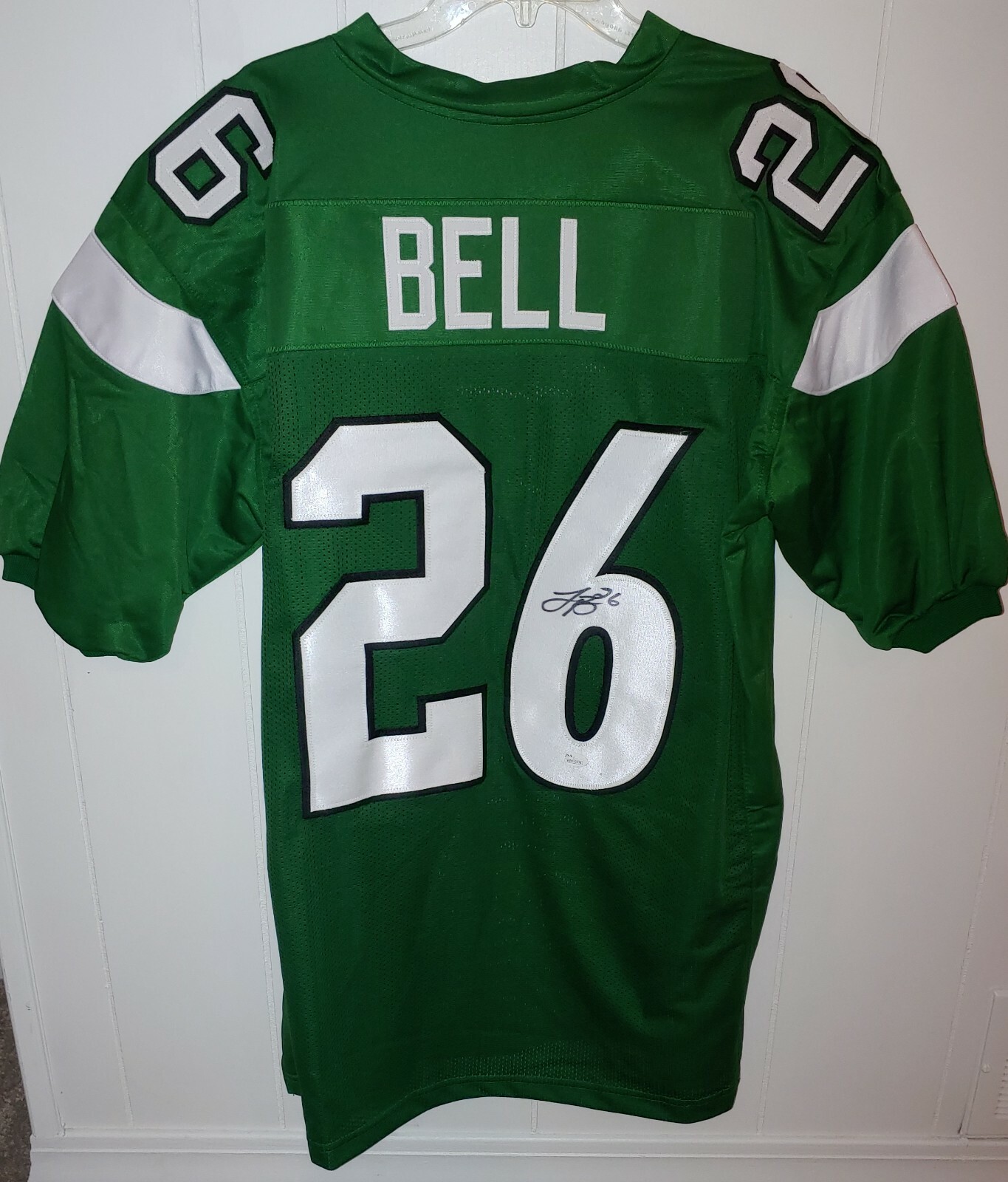 Le'Veon Bell Autographed Signed New York Jets Green Custom Jersey JSA Jets 