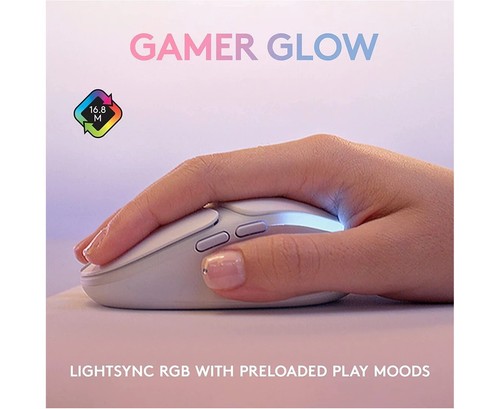 Logitech G705 Wireless Gaming Mouse, White- Customisable LIGHTSYNC RGB Lighting - Picture 6 of 7