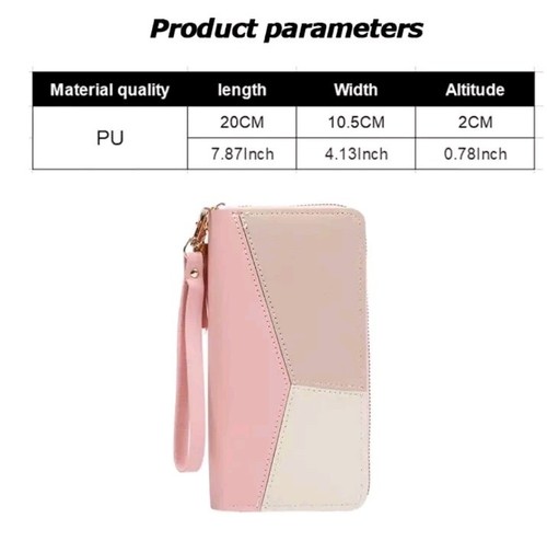 Portafogli con cerniera moda donna borse portamonete Colore (Nero/Beige/Nocciola - Foto 3 di 3