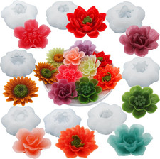 Flower Silicone Candle Molds for Wax Candle Soap Silicone Resin Cake Making, 3D