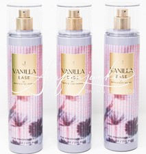 Bath  Body Works Vanilla Ease Body Spray Fine Fragrance Mist Splash 3pc Set