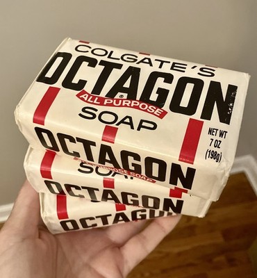 Lot 3 Vintage Colgates Octagon All Purpose Soap Bar 7oz Colgate-Palmolive sealed