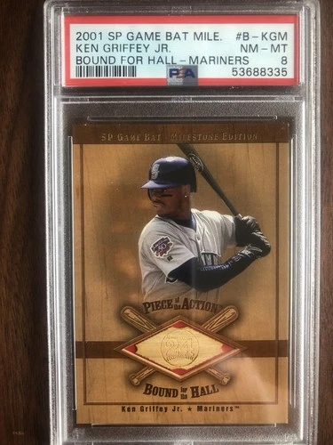 2001 SP Game Bat Milestone Bound For The Hall Ken Griffey Jr. PSA 8 NM-MT