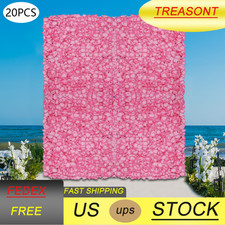 20x Artificial Flower Wall Panel Silk Flowers Rayon Flower Wall Background Decor