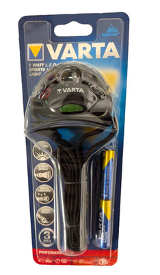Varta  1 W LED Sports Head Light 2AAA  3 Lights Level Wasserfest