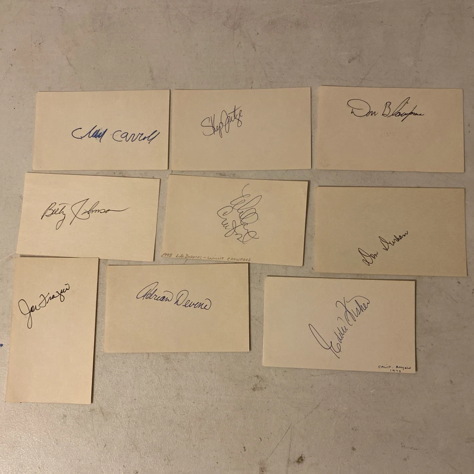 1950's -70's Signed Baseball Players 3X5 Index Cards Lot of 90 Barry Bonds +++ - Image 3 of 4
