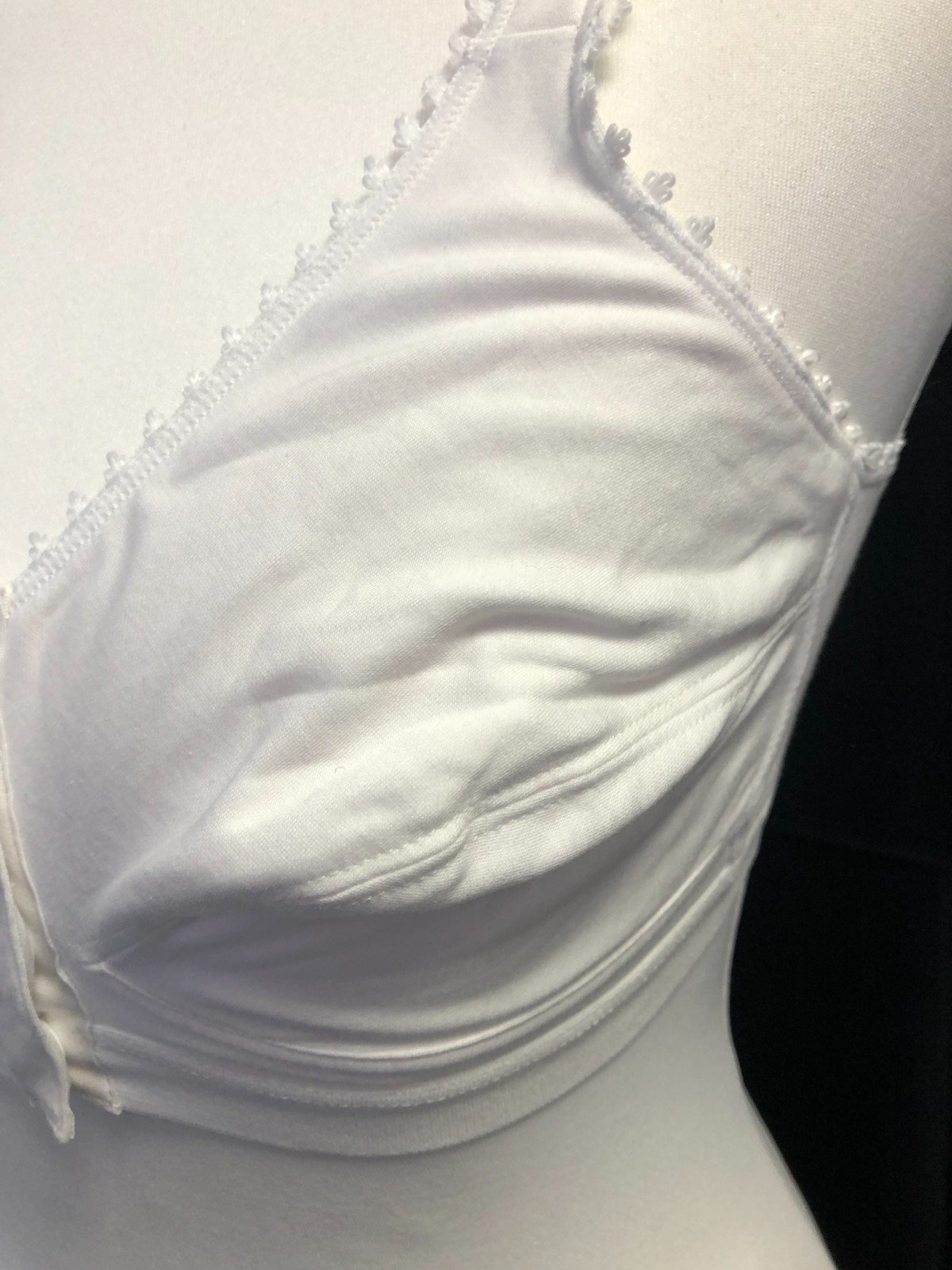 White Bra Royce 32B/C Front Fastening Poppers Non Wired Non Padded  BNWT image 2