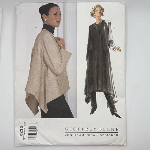 2232 Vogue American Designer Geoffrey Beene Pattern Misses’ Petite Jacket OS FF