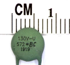 2 pcs VARISTOR  (VDR) 205V 1.8KA DISC 7MM,  VDRUS07M130BSE