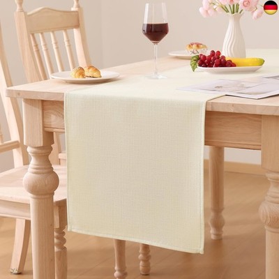 Smiry Leinenoptik Tischläufer Lotuseffekt 40 x 180 cm Tischläufer Abwaschbar W