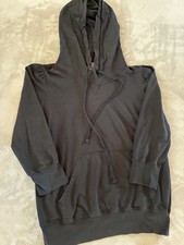 Juicy Couture XL Made in America Y2K Blk Hoodie Red Logo Back Front Pocket