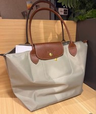 Longchamp Le Pliage Tote Travel Shoulder Bag Nylon Handbag Large Gray Japan USED
