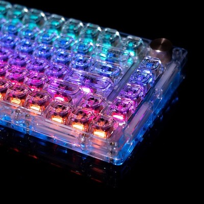 113 Keys Transparent PC Keycaps Set ASA Profile MX Gateron Clear Amber