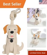 Handcrafted White Dog Bag Charm Keychain Perfect for Dog Lovers' Purses