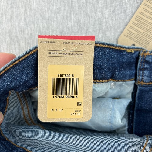 Jeans Levis Ribcage dritto donna 31x32 blu denim vita alta moderno NUOVO 2024 - Foto 8 di 20