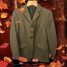 MEARS Made in England riding jacket wool olive tweed size 38 ladies fox hunting
