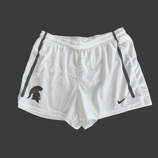 Nike Michigan State Spartans Running Shorts Large White Distressed