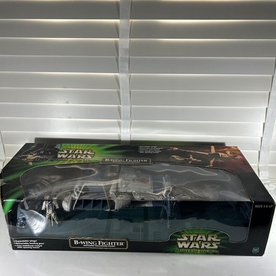 Star Wars Hasbro Power of the Jedi B-Wing Fighter inkl. Sullustan Pilot 2001 