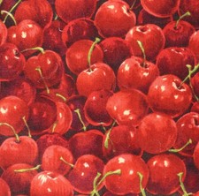 Feline Drive Fabric Farmer Johns Marketplace CHERRIES - Fat Quarter 18x22" FQ