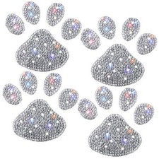 4 Pcs Bling Paw Print Car Decal Dog Paw Print Stickers Bling Rhinestone
