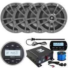 JBL PRV175 Receiver, Remote, 4x 6.5" Speakers, Amp, Wire, USB/AUX Mount, Antenna