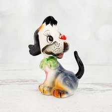 Vintage Artmark Anthropomorphic Clown Puppy Ceramic Figurine 4"