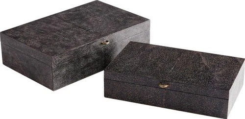 Container CYAN DESIGN PUMA Boho Black Bronze Leather Wood - Picture 3 of 4