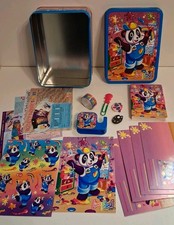 Vintage Lisa Frank Panda Painter Stationery Tin Set Tape Stickers Notebook Etc