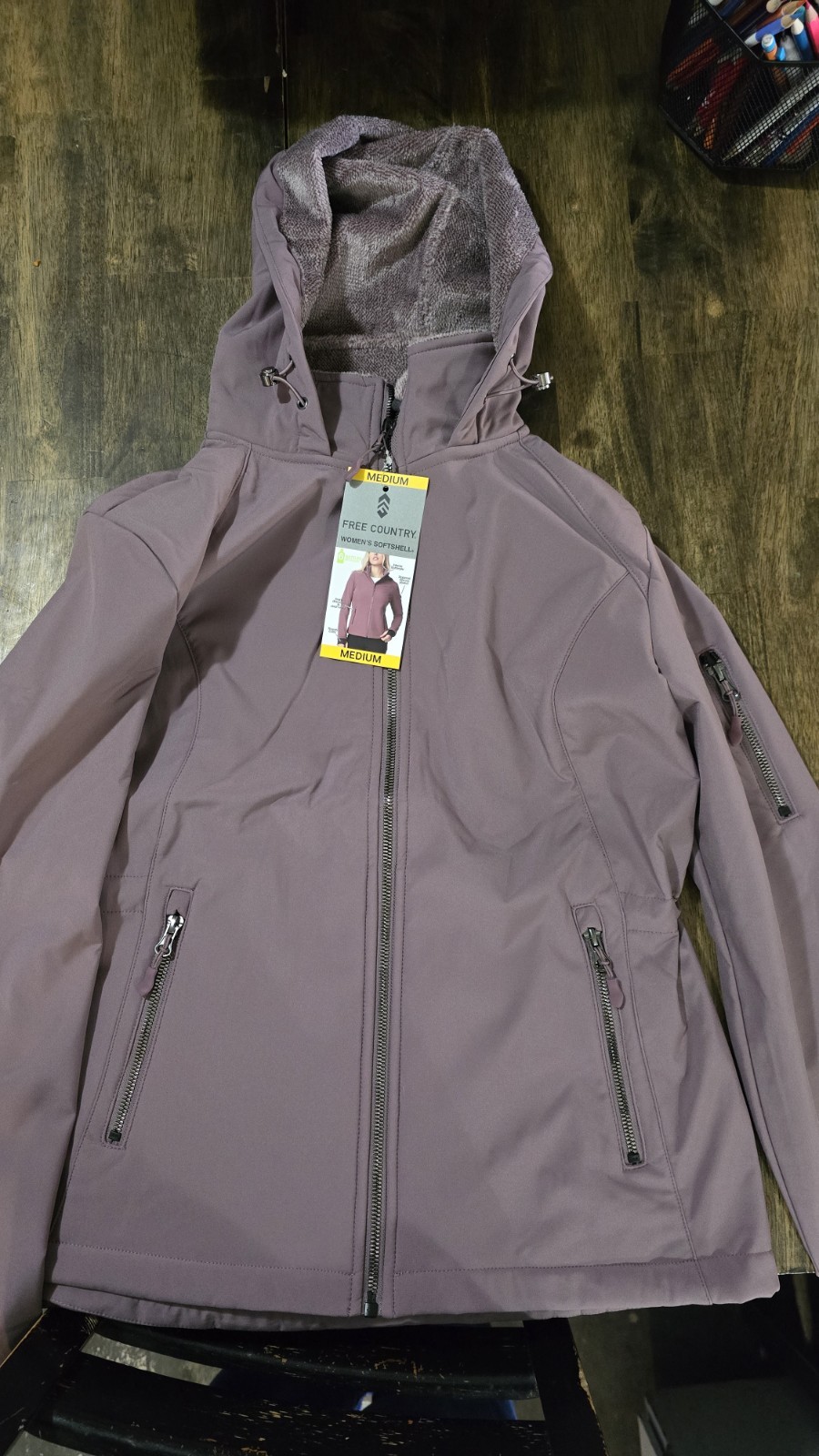Hooded Medium Zippered Pockets