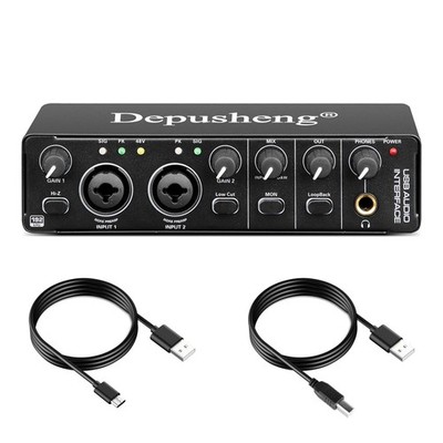Depusheng RX2 usb audio interface computer recording sound card, home studio ...