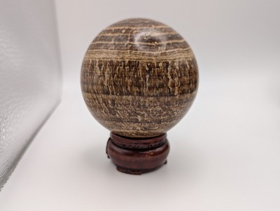 68 mm Rare Brown Aragonite Large Crystal Sphere & Stand (Peru) US Seller