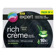 Godrej Expert Rich Creme Hair Natural Black Colour Pack of 4 