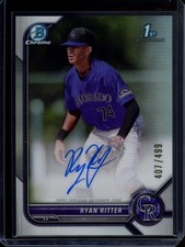 2022 Bowman Draft Ryan Ritter Chrome 1st Refractor auto /499 (Copy A)