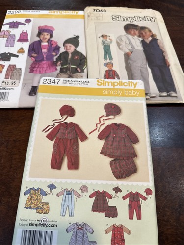 Baby Children Pants Jacket Romper Pillow Sewing Patterns LOT 3