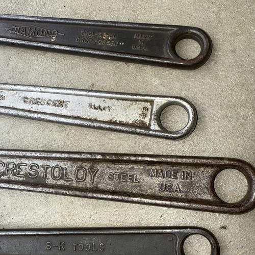 Vintage CRESCENT Tools 15" 12" 10" 8" Lot ADJUSTABLE WRENCH Diamond S-K Lot - Picture 11 of 20